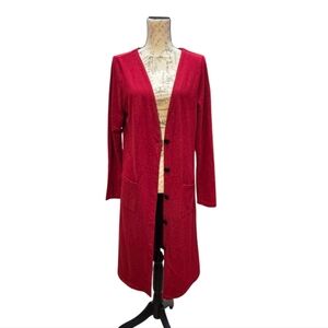 Michelle Mae Colbie Red Black Long Sleeve Button Cardigan Sweater L